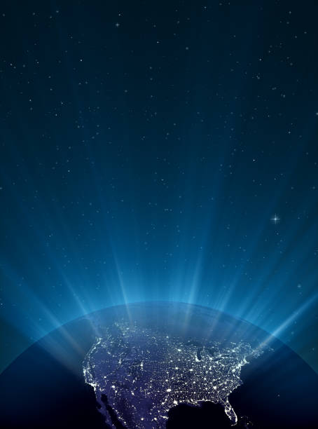 istock Glowing Globe at Night Series - USA 157284784