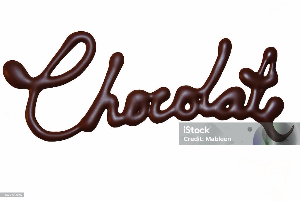 Escrito de Chocolate com cacau escuro - Foto de stock de Palavra Única royalty-free