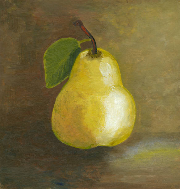 gemälde von yellow pear - fruit painting food oil painting stock-grafiken, -clipart, -cartoons und -symbole