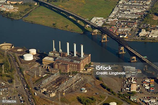 Veduta Aerea Di Un Impianto Di Potenza - Fotografie stock e altre immagini di Fabbrica - Fabbrica, New Jersey, Newark - New Jersey