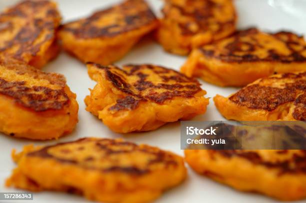 Sweet Popatoes Pancakes Stock Photo - Download Image Now - Latke, Sweet Potato, Baked