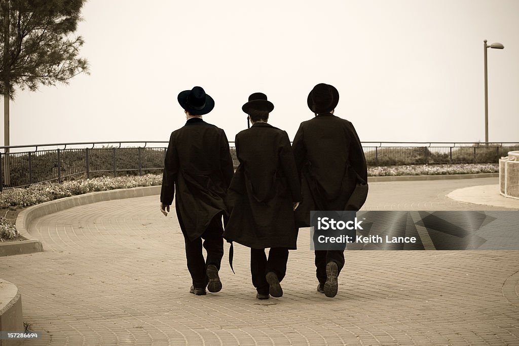 Three Hasidic Jews  Judaism Stock Photo