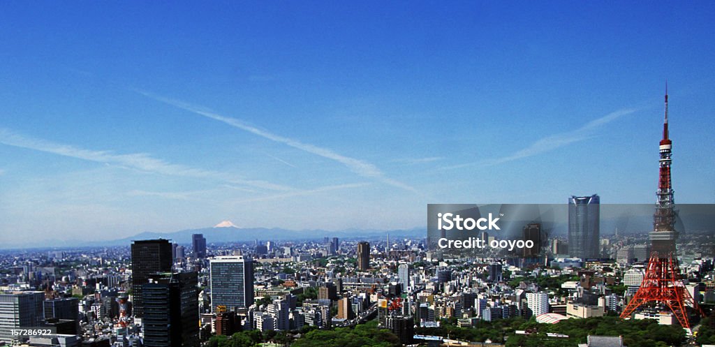 panorama de Tóquio - Royalty-free Monte Fuji Foto de stock