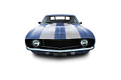 Blue Muscle Car - 1969 Camaro