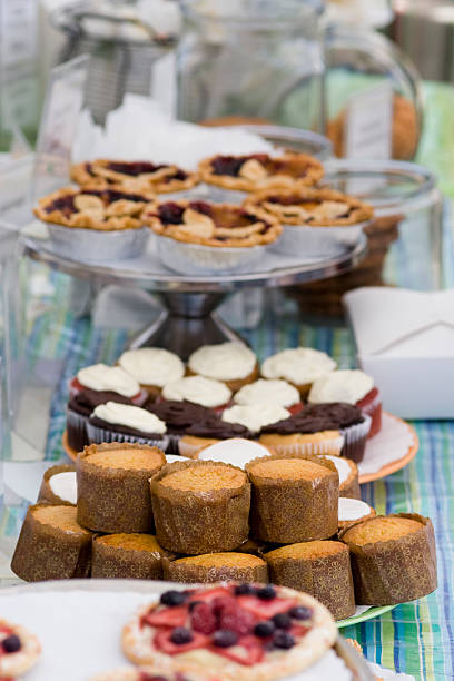 istock Pastries and cupcakes at a charity fundraiser bake sale 157287149