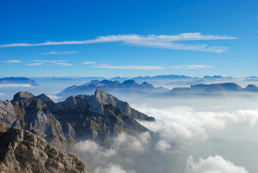 Mountain in Switzerland. It is a view from the top of the 