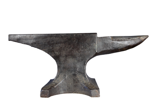 Old metal blacksmith anvil isolated on white background. 3D illustration