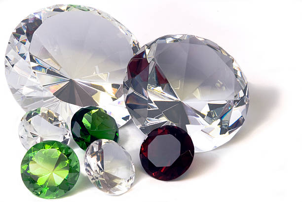 Colorful diamonds on white background