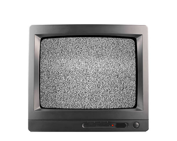 TV - Static on Screen A modern style standard television with static on the screen. crt computer screen stock pictures, royalty-free photos & images