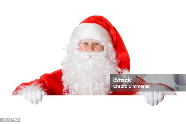 Blank Signsanta Weiß Stockfoto und mehr Bilder von Aktiver Senior - Aktiver Senior, Alter Erwachsener, Am Rand