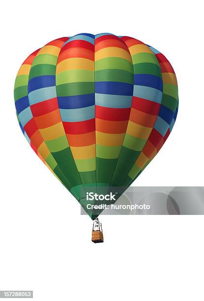 Hot Air Ballon Isoliert Stockfoto und mehr Bilder von Heißluftballon - Heißluftballon, Weißer Hintergrund, Freisteller – Neutraler Hintergrund