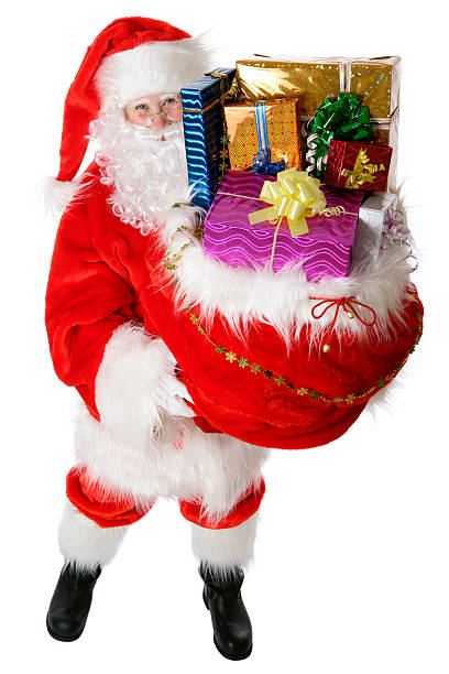 istock Gifts from Santa (isolated on white) 157288102