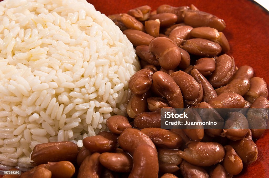 Steamed rice and beans  Rice - Food Staple Stock Photo