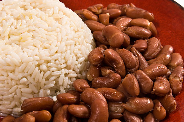Steamed rice and beans  beans and rice stock pictures, royalty-free photos & images