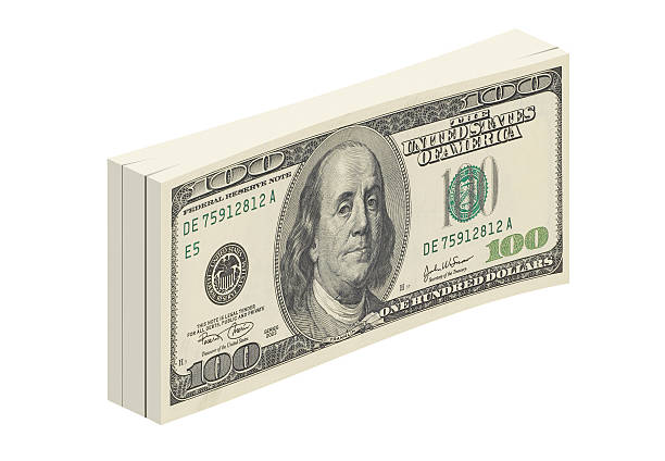 3 d комплект 100 доллар законопроекты. - stack heap currency one hundred dollar bill стоковые фото и изображения