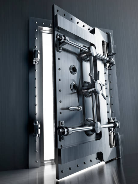 cofre de banco - safe vaulted door combination lock door - fotografias e filmes do acervo