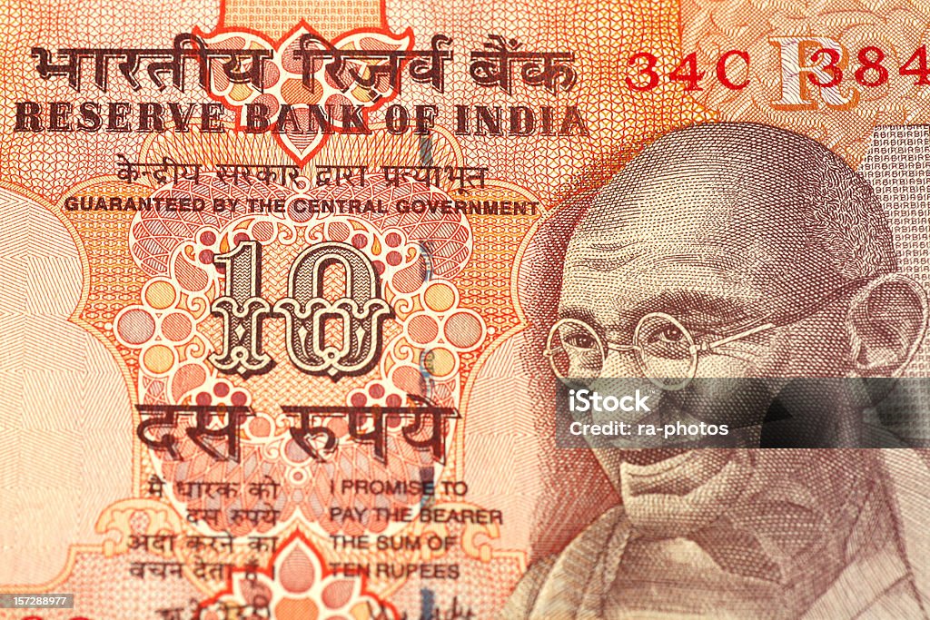 Billete de banco de la India - Foto de stock de Mahatma Gandhi libre de derechos