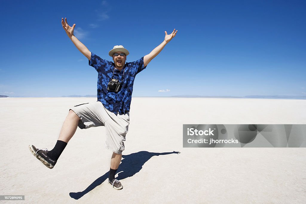 Crazy счастливый Турист - Стоковые фото Гавайская рубашка роялти-фри