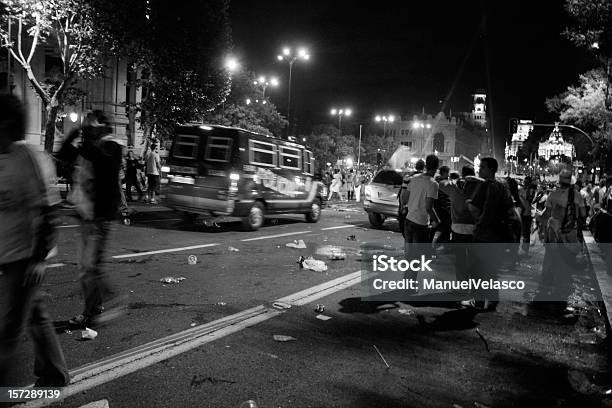 Troubles In The Night Stock Photo - Download Image Now - Reportage, Protest, Riot