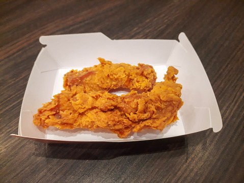 Fried Chicken Strips In Paper Box - Food Menu