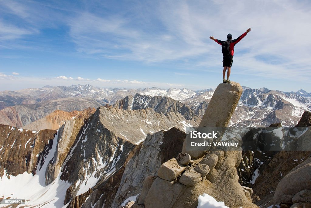 thankfull A man enjoying the views of the Sierras Adventure Stock Photo