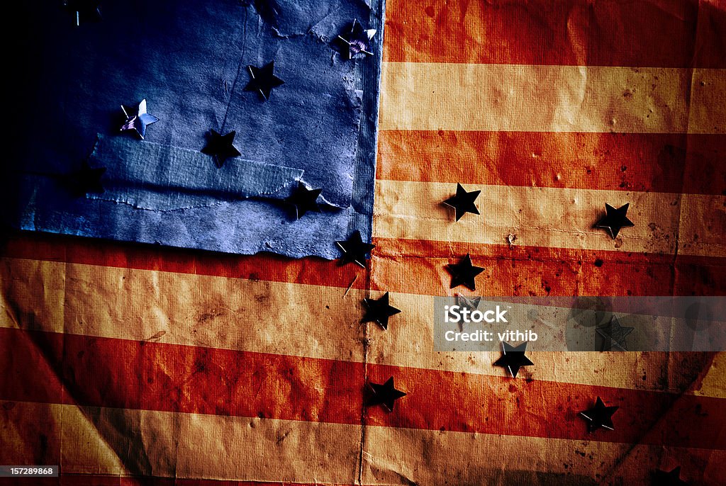 Stars and stripes - Custom made American flag Grunge, stars &amp; Stripes American Flag Stock Photo