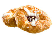 Danish pastry on white background