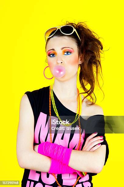 80s Disco Chick Stock Photo - Download Image Now - 1980-1989, Bubble Gum, Young Women