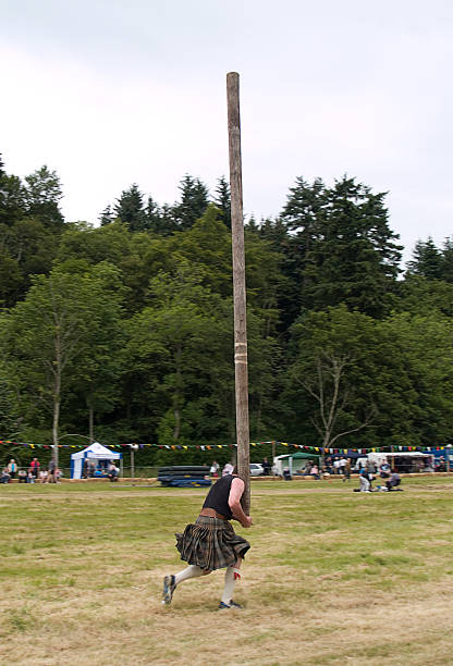 Tossing the Caber at a Highland Games event