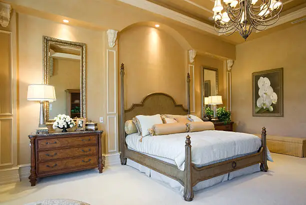 Beautiful master bedroom. (Image on wall is one of my limited editions.)