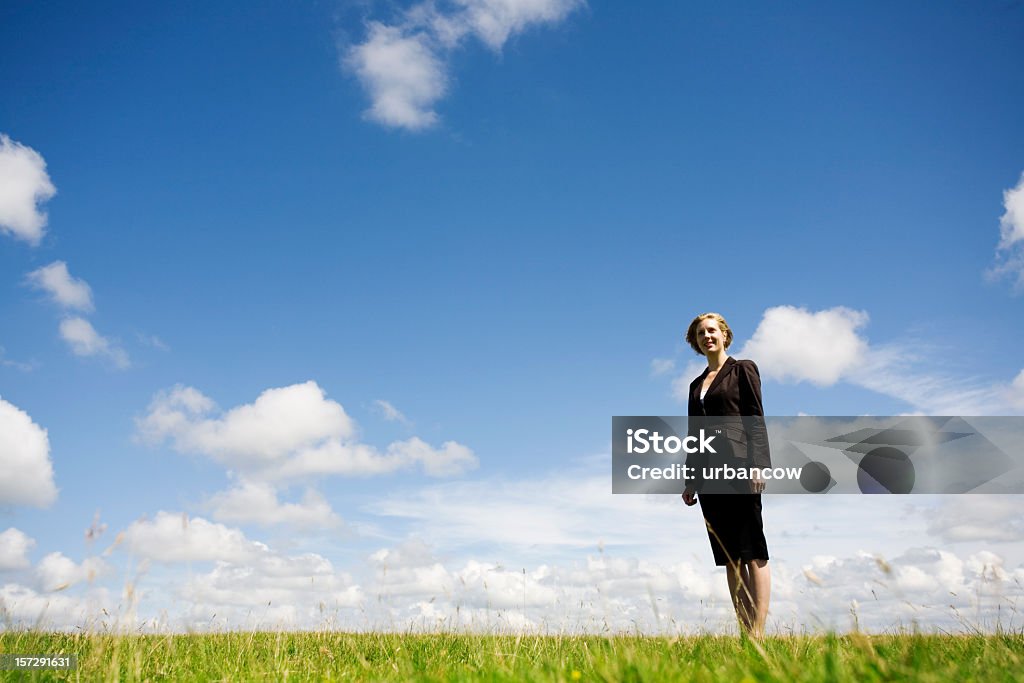 Femme d'affaires dans une prairie - Photo de Adulte libre de droits