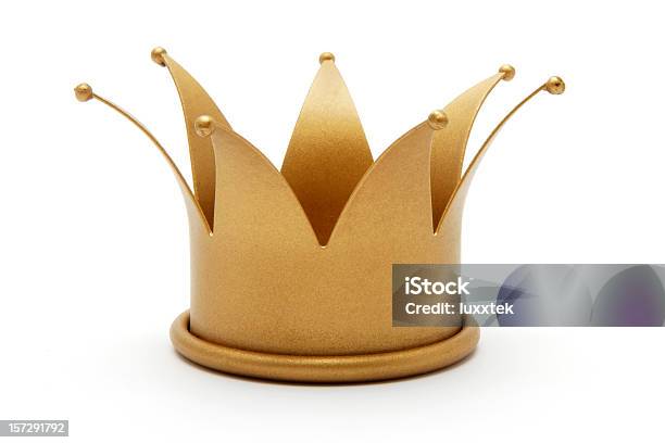 Golden Corona - Fotografie stock e altre immagini di Corona reale - Corona reale, Cappellino per le feste, Scontornabile