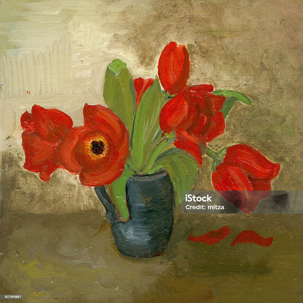 Malarstwo z Tulipany - Zbiór ilustracji royalty-free (Kwiat - Roślina)