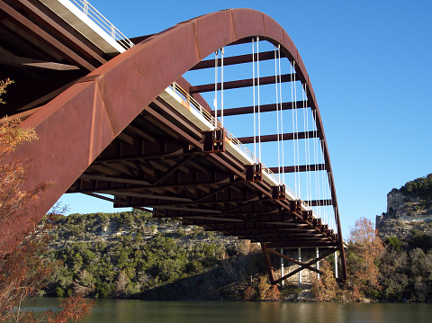 View of Pennybacker 360 Bridge. An Austin, Texas landmark.