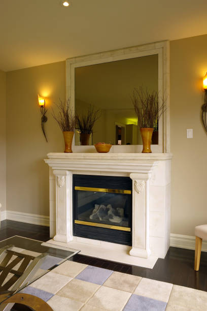 istock Living room fireplace 157292287