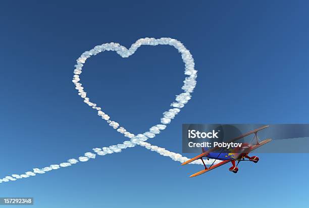 San Valentino - Fotografie stock e altre immagini di Simbolo di cuore - Simbolo di cuore, Aeroplano, Nube