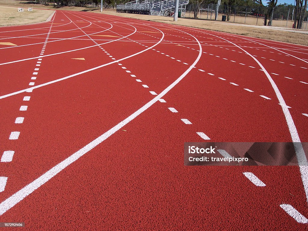 Running Track and Lanes  Finishing Stock Photo