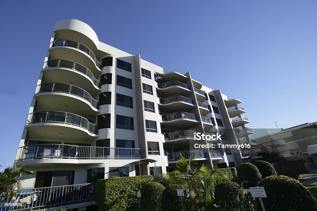 Luxurious Waterfront Apartment Building  Apartment Stock Photo