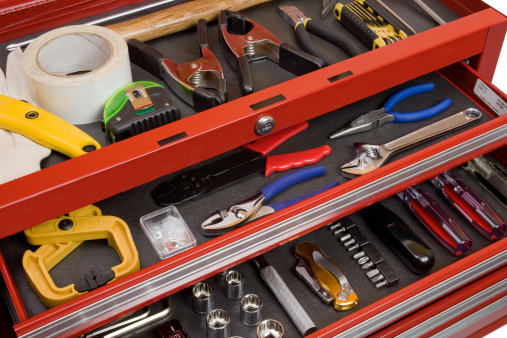 Studio image of Tools in a toolbox