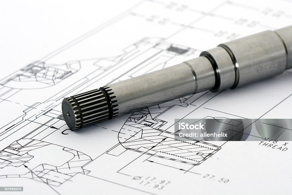 Технический чертеж 1 - Стоковые фото Machinery роялти-фри
