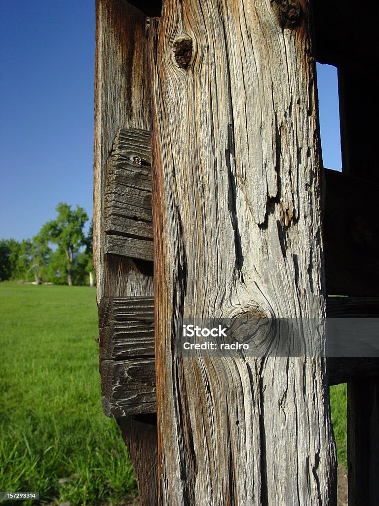 Vecchio Palo di legno - Foto stock royalty-free di Blu