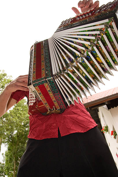 accordéoniste avec diatonic accordéon - streched out photos et images de collection