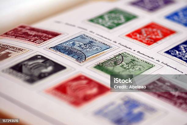 Antyczny Portugalski Znaczki - zdjęcia stockowe i więcej obrazów Znaczek pocztowy - Znaczek pocztowy, Antyczny, Fotografika