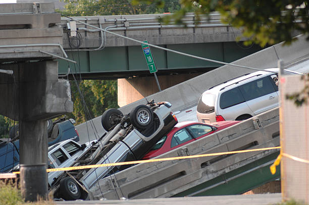 Minneapolis bridge collapse stock photo