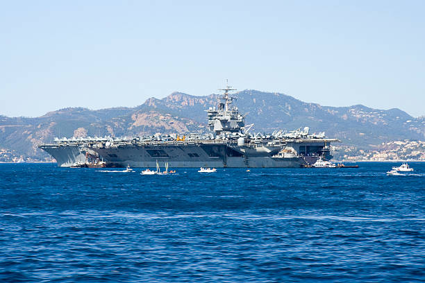 uss enterprise-aircraft carrier - flugzeugträger stock-fotos und bilder