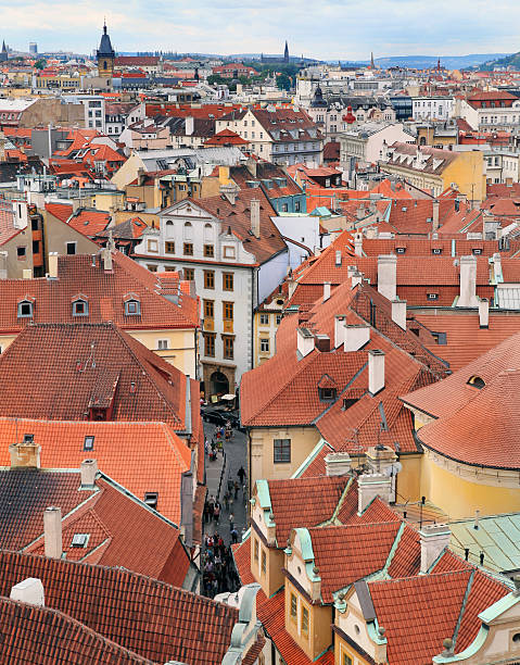 Prague Architecture Panorama in Czech Republic