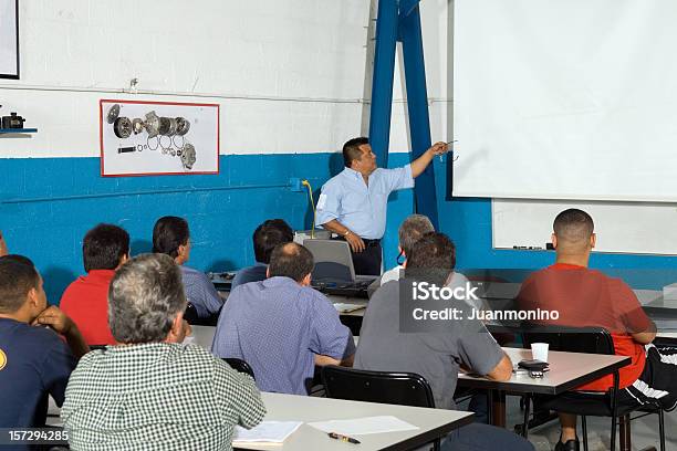 Adult Class Automobile Technicians Stock Photo - Download Image Now - Education Training Class, Auto Repair Shop, Technician