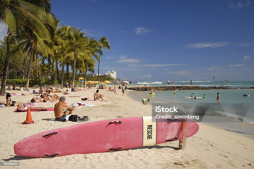 Détendez-vous à Waikiki Beach - Photo de Surf libre de droits