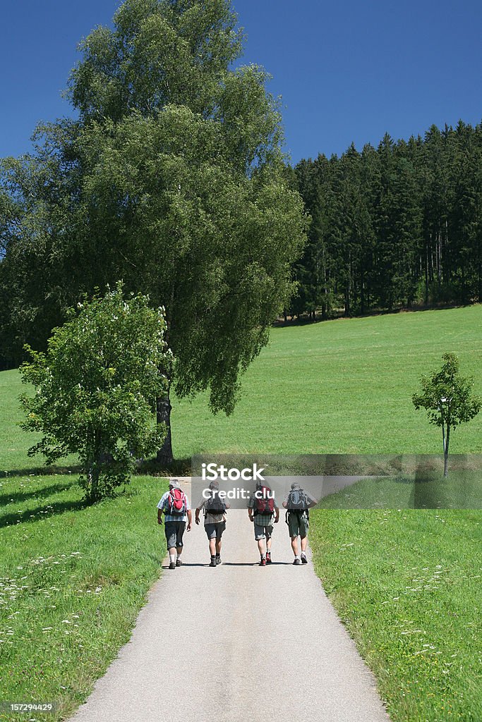 Четыре путешественников в действии - Стоковые фото Шварцвальд роялти-фри
