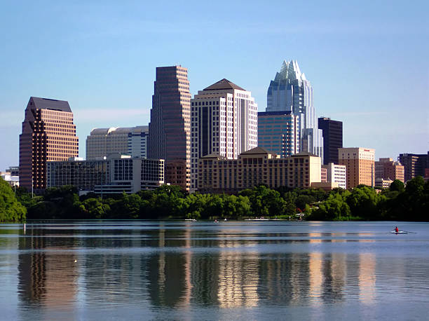 istock Austin Texas City Skyline at Sunrise with Sculler 157294553